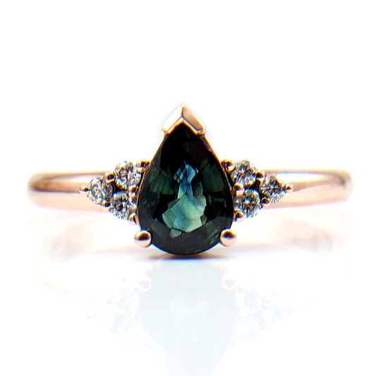 Beiwen Pear Sapphire Ring