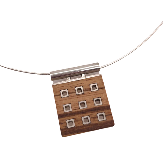 Zebrawood Grid Necklace