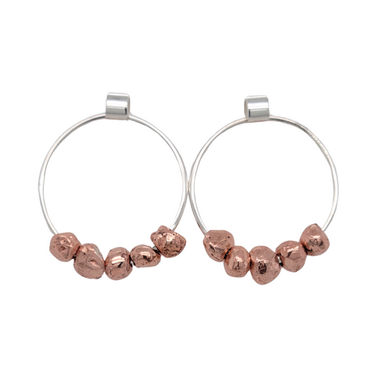 Rough Copper Ball Earrings
