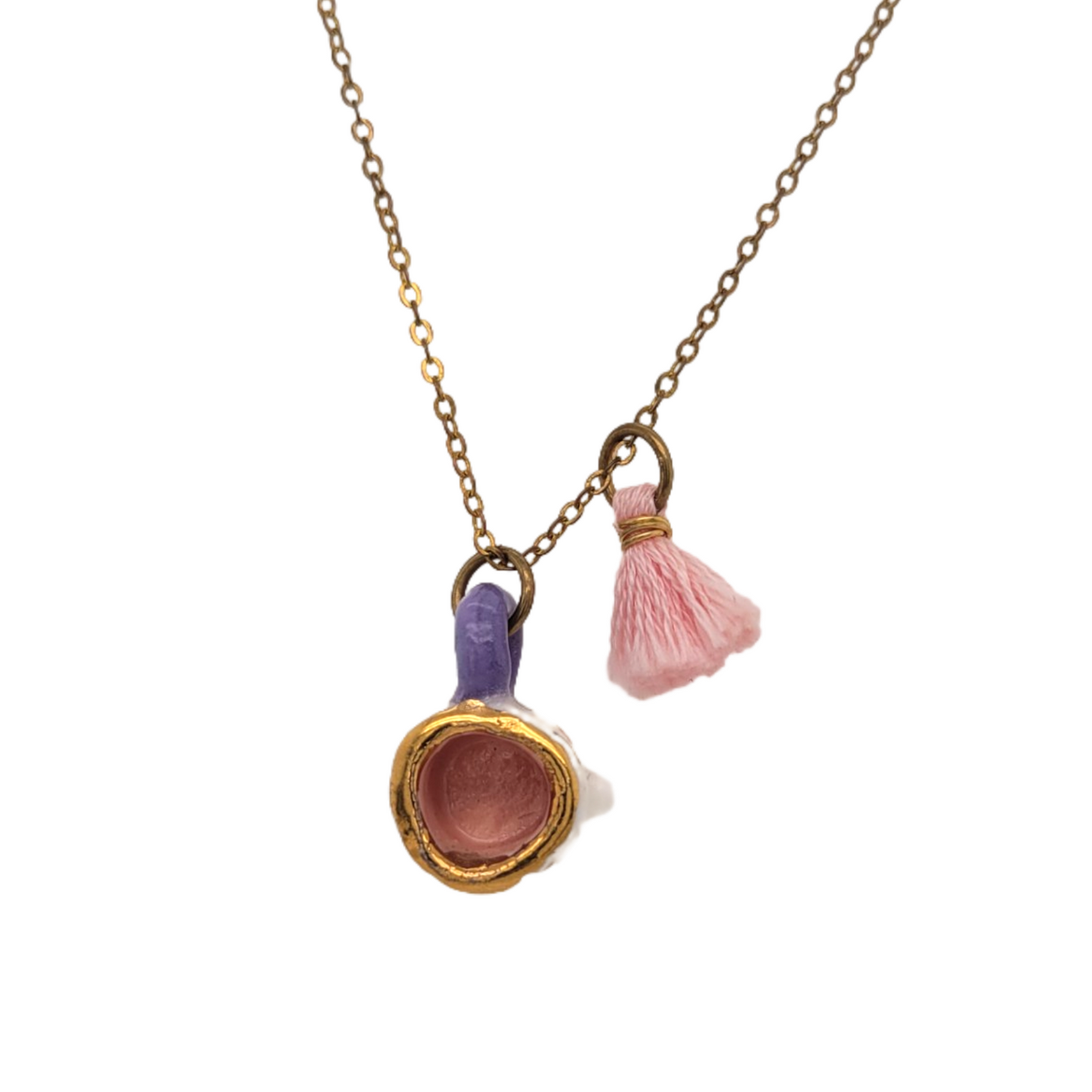 Purple Fairy Mug Necklace