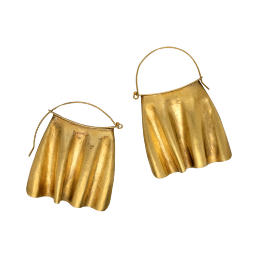 Brass Ruffle Earrings