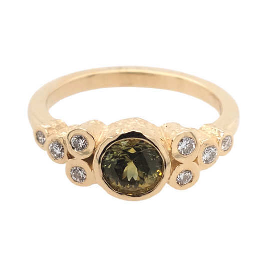 Green Sapphire Bezel Ring