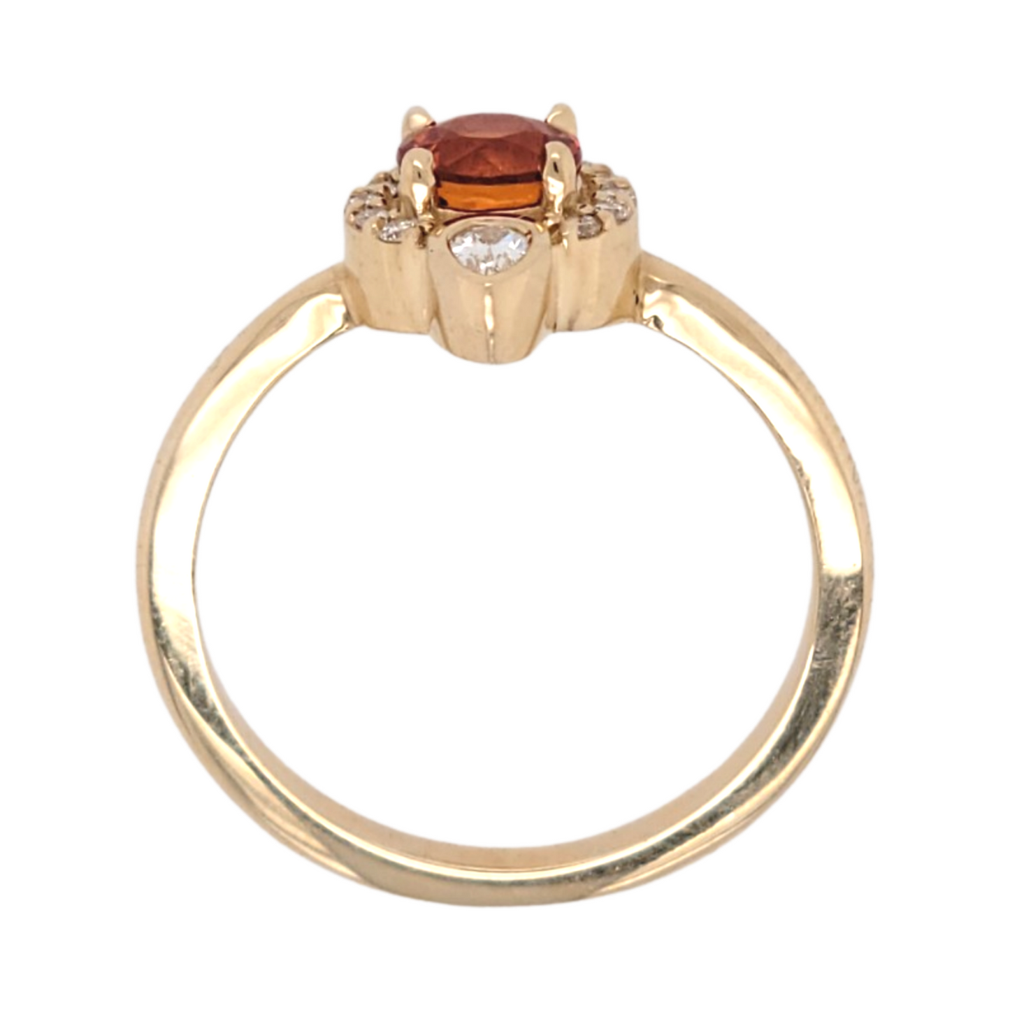 Orange Sapphire Halo Ring