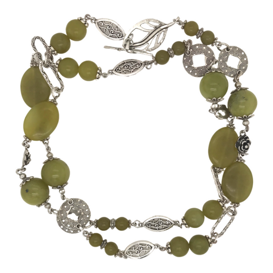 Long Beaded Jade Necklace