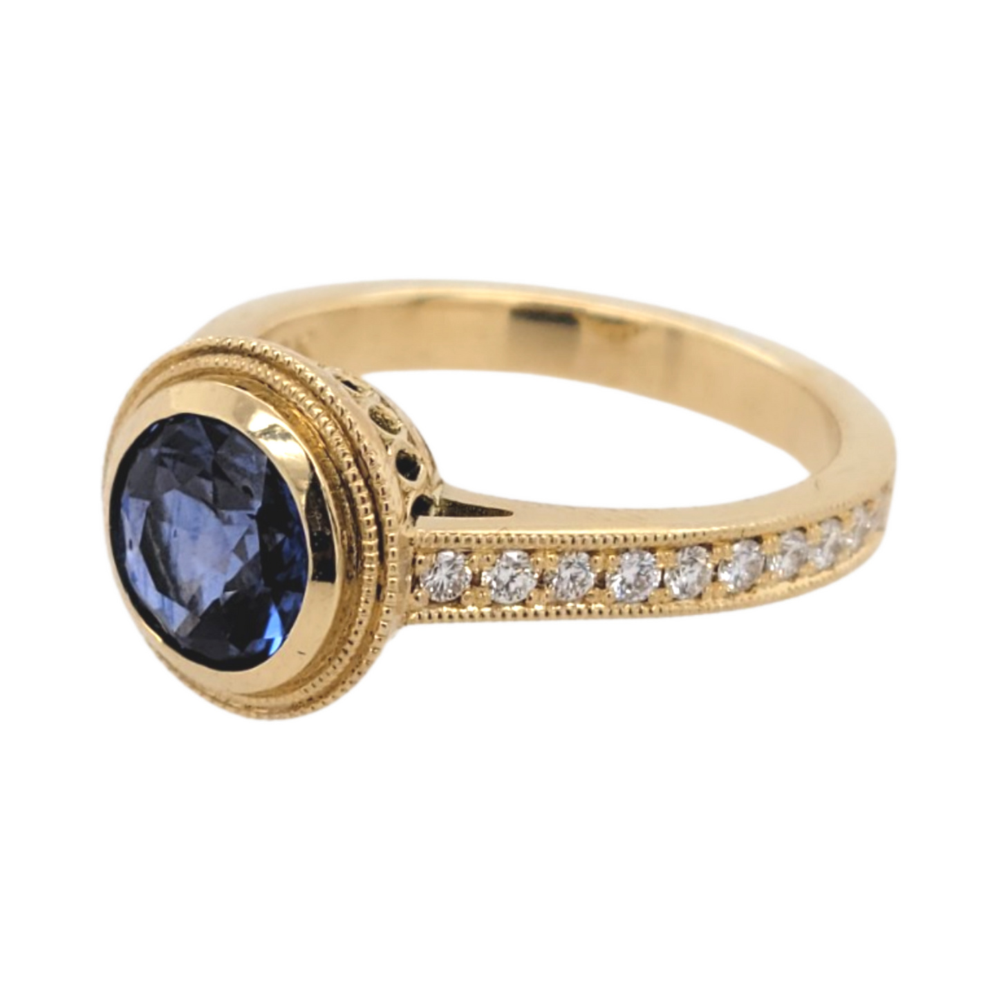 Round Blue Sapphire Ring