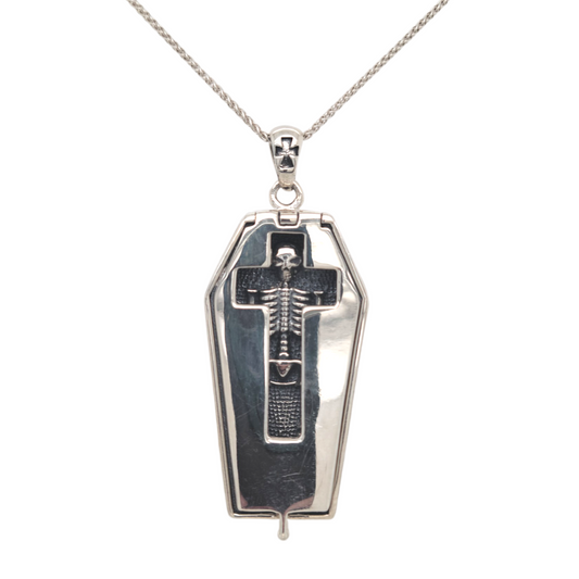Silver Coffin Necklace