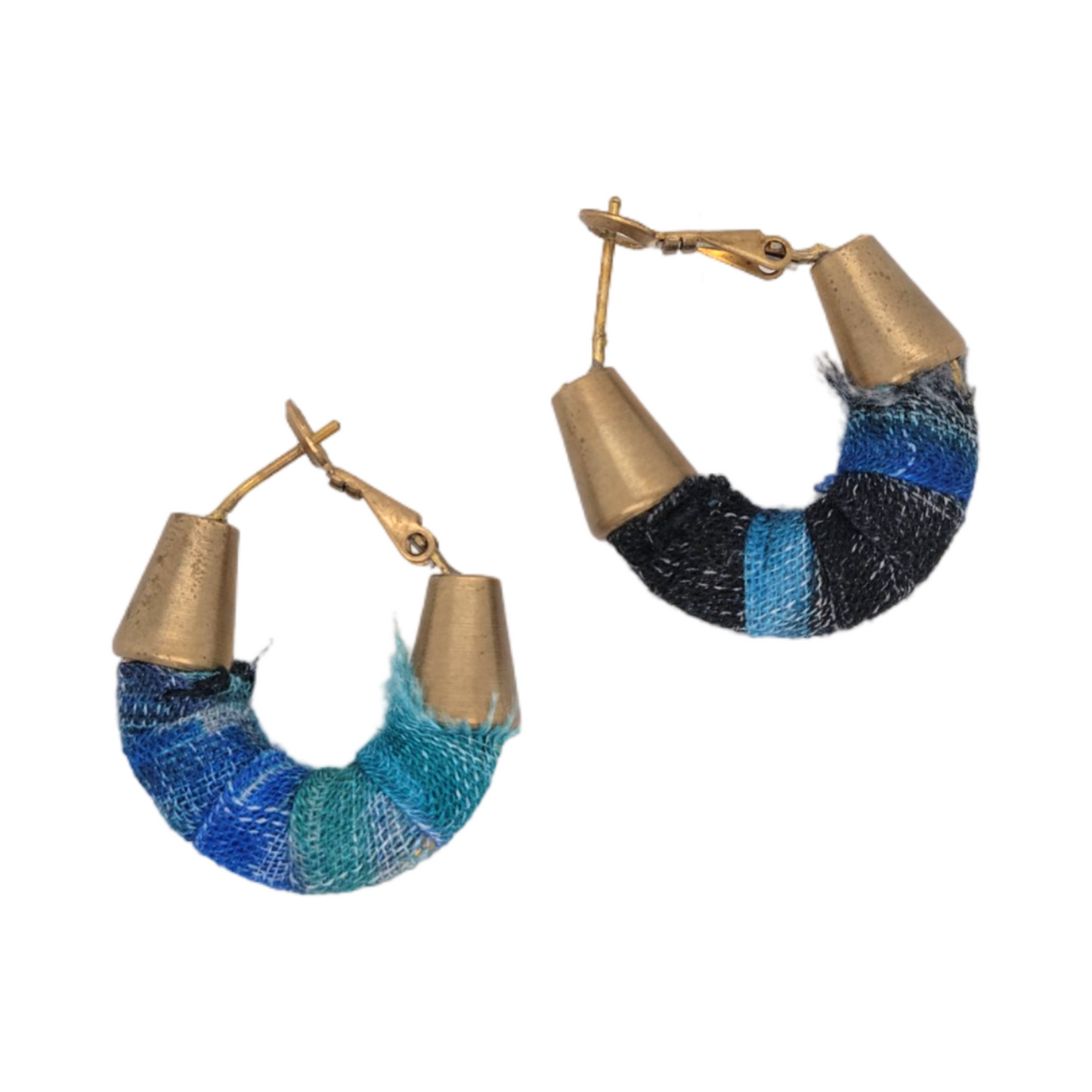 Dark Blue Denim Earrings