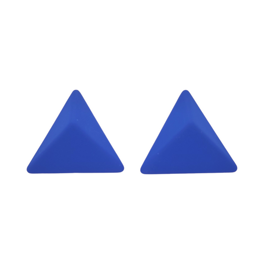 Blue Triangle Earrings