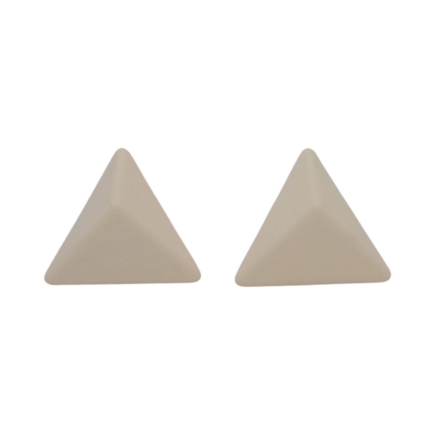 Cream Triangle Earrings