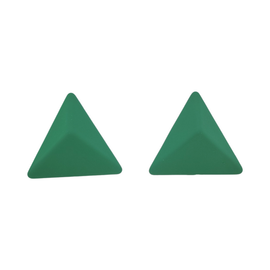 Green Triangle Earrings