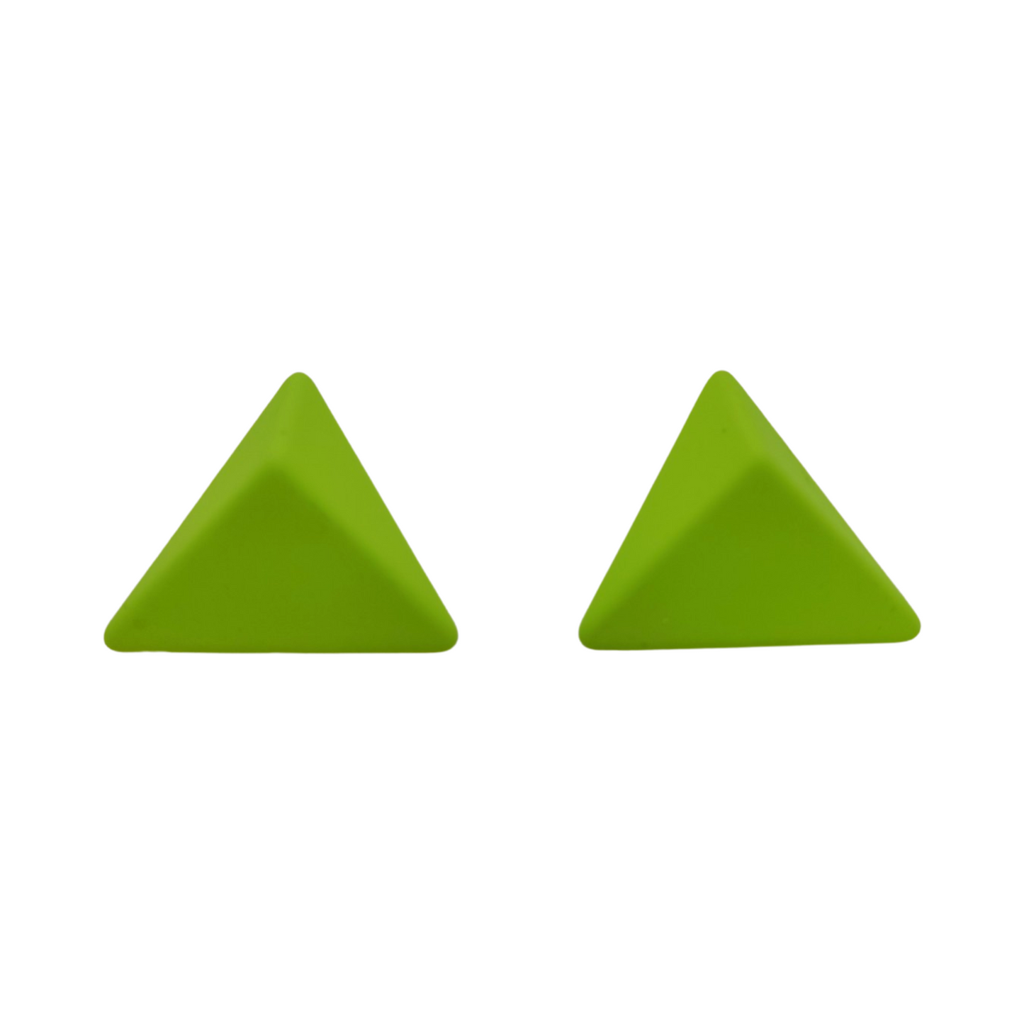Lime Green Triangle Earrings