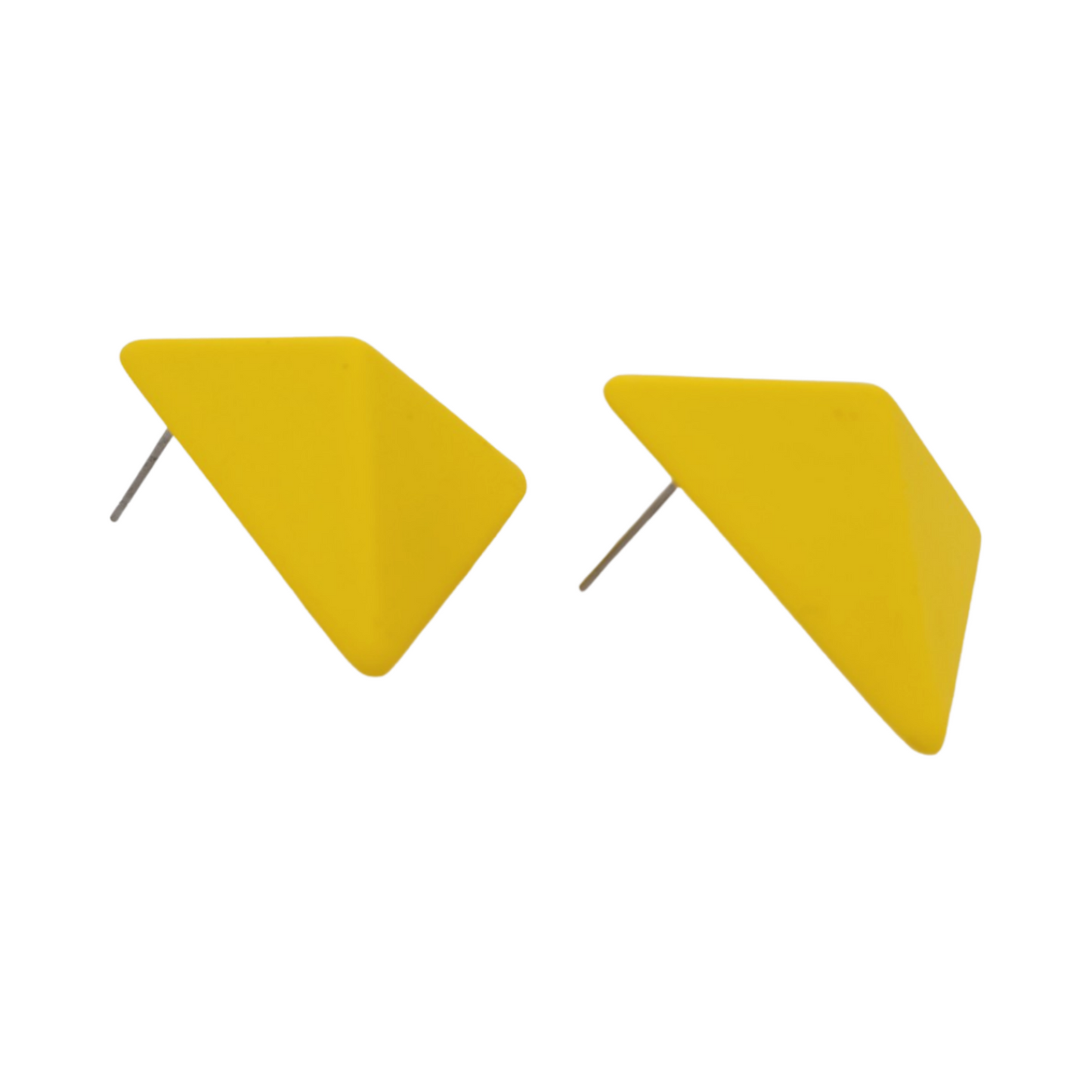 Yellow Triangle Earrings