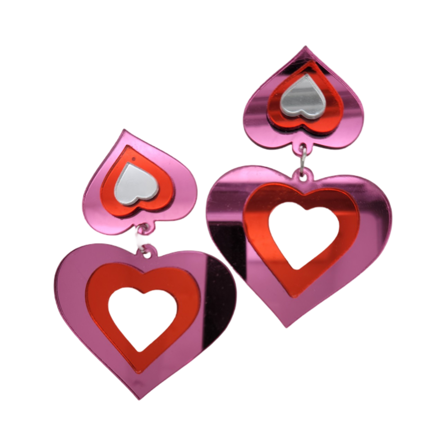 Mirror Heart Earrings