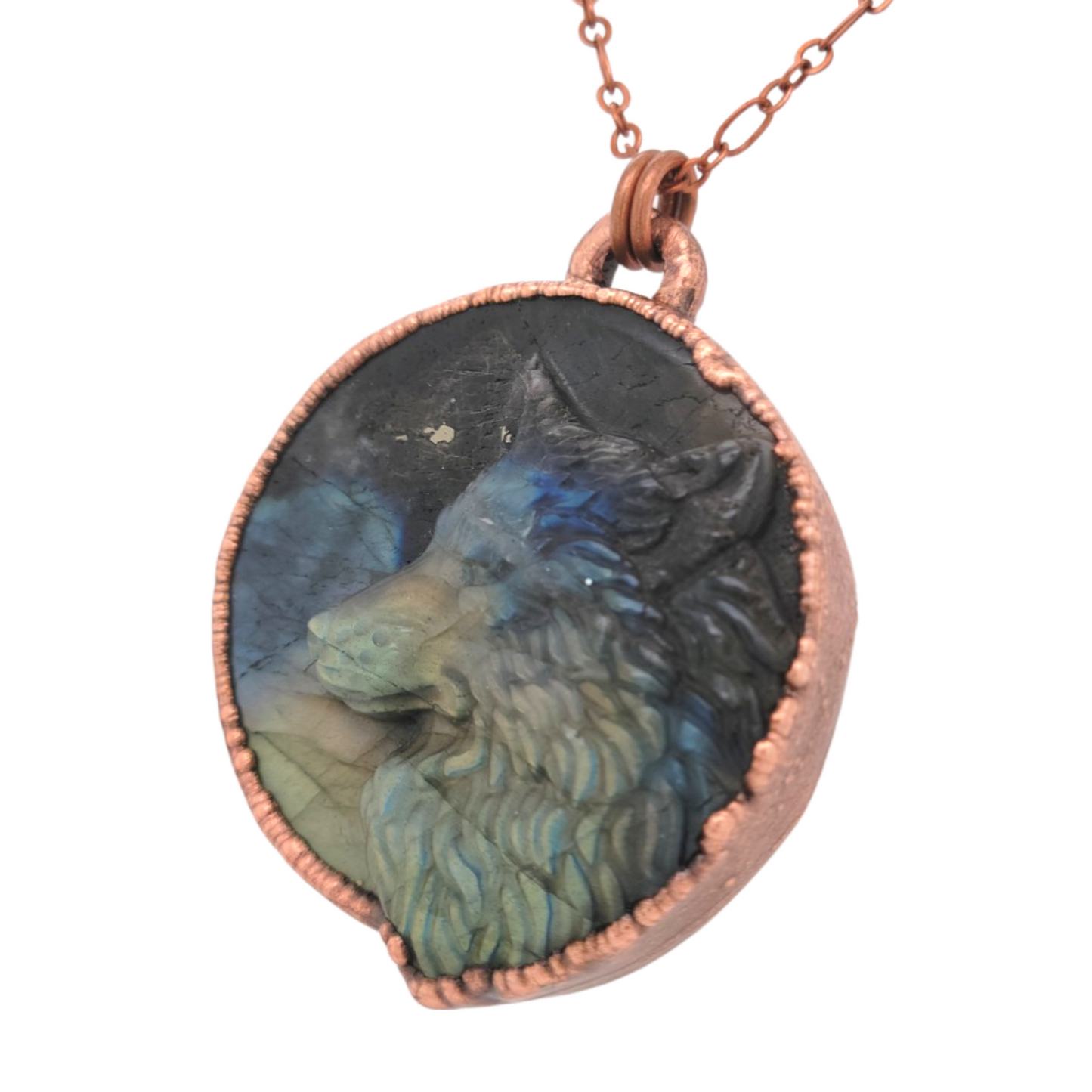 Labradorite Wolf Necklace