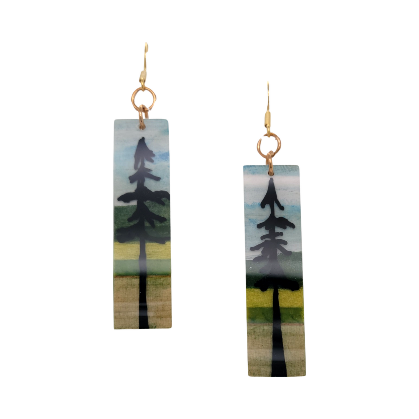 Watercolour Tree Earrings (Multiple Colours)
