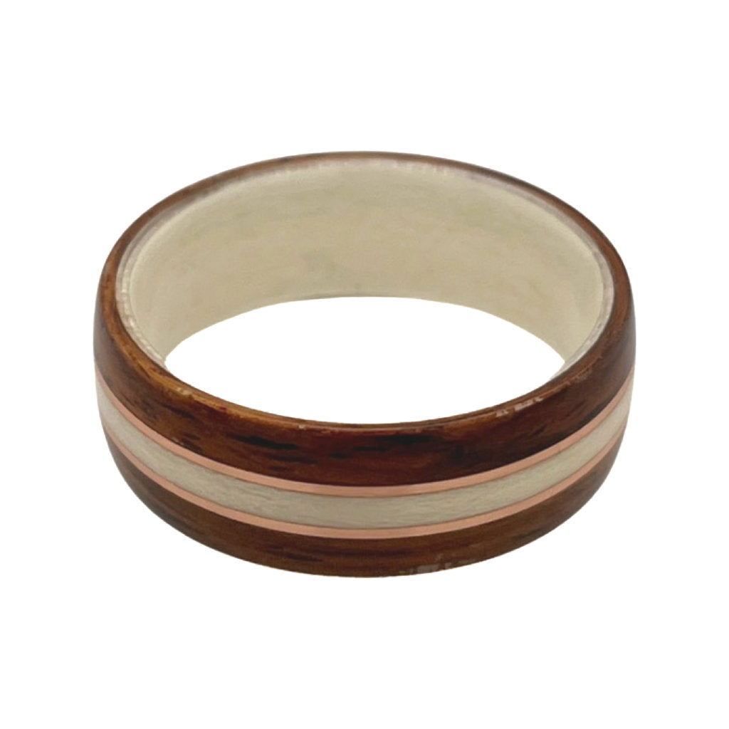White Dyed Rosewood Double Ring
