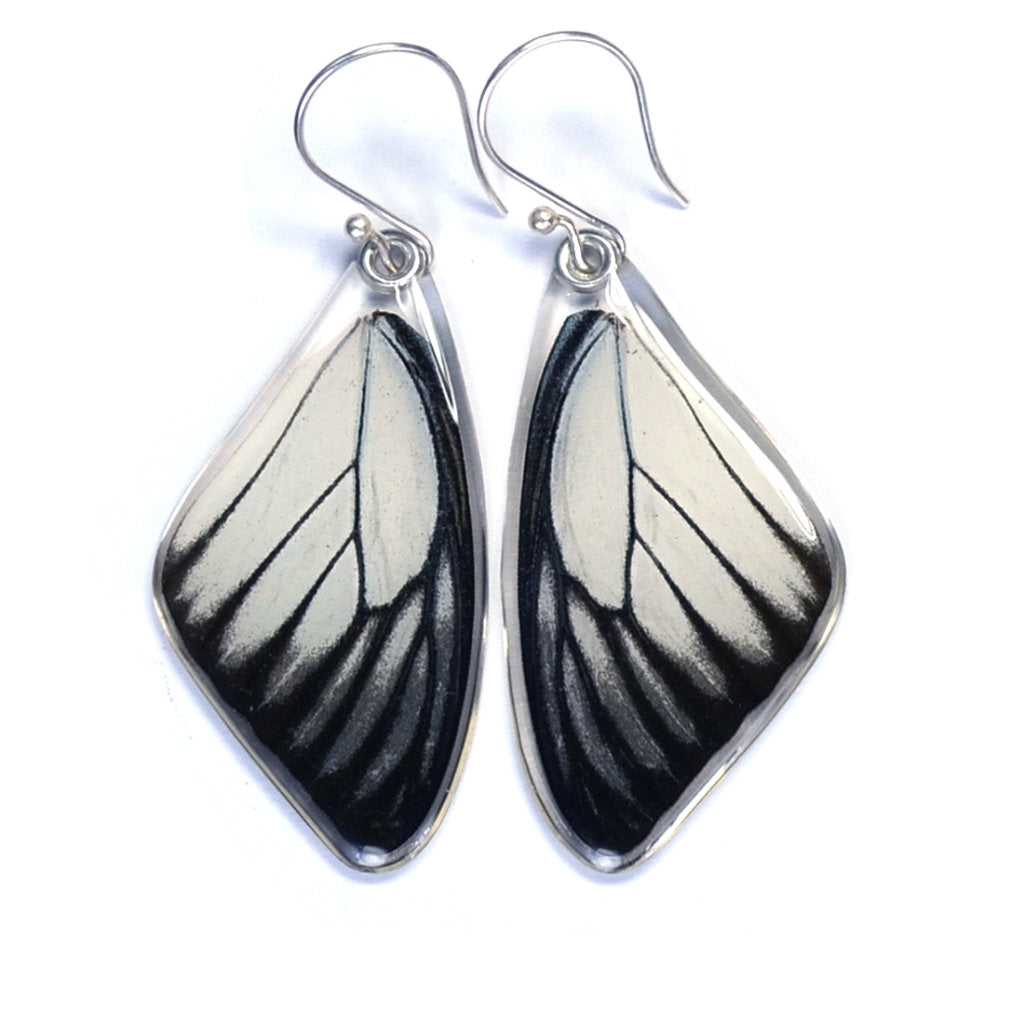 Red Spotted Sawtooth Top Wing Earrings